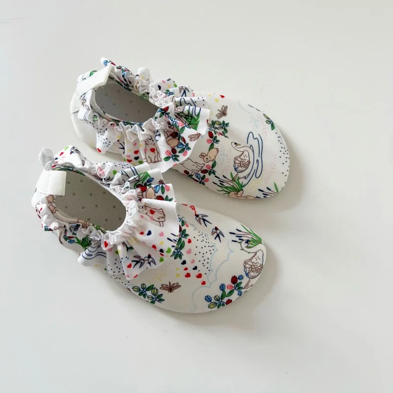 2026 Summer Children Swimming Shoes Cartoon Printed Non-slip Quick-Dry Boys Girls Beach Water Playground Sandals Shoes