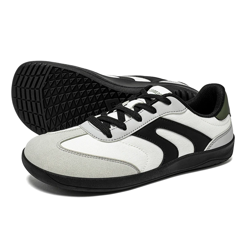 HOBIBEAR Barefoot Wide Toe Sneakers Unisex Zero Drop Minimalist Canvas Shoes Non Slip Lace Up Walking Sneaker