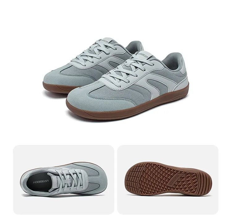 HOBIBEAR Barefoot Wide Toe Sneakers Unisex Zero Drop Minimalist Canvas Shoes Non Slip Lace Up Walking Sneaker