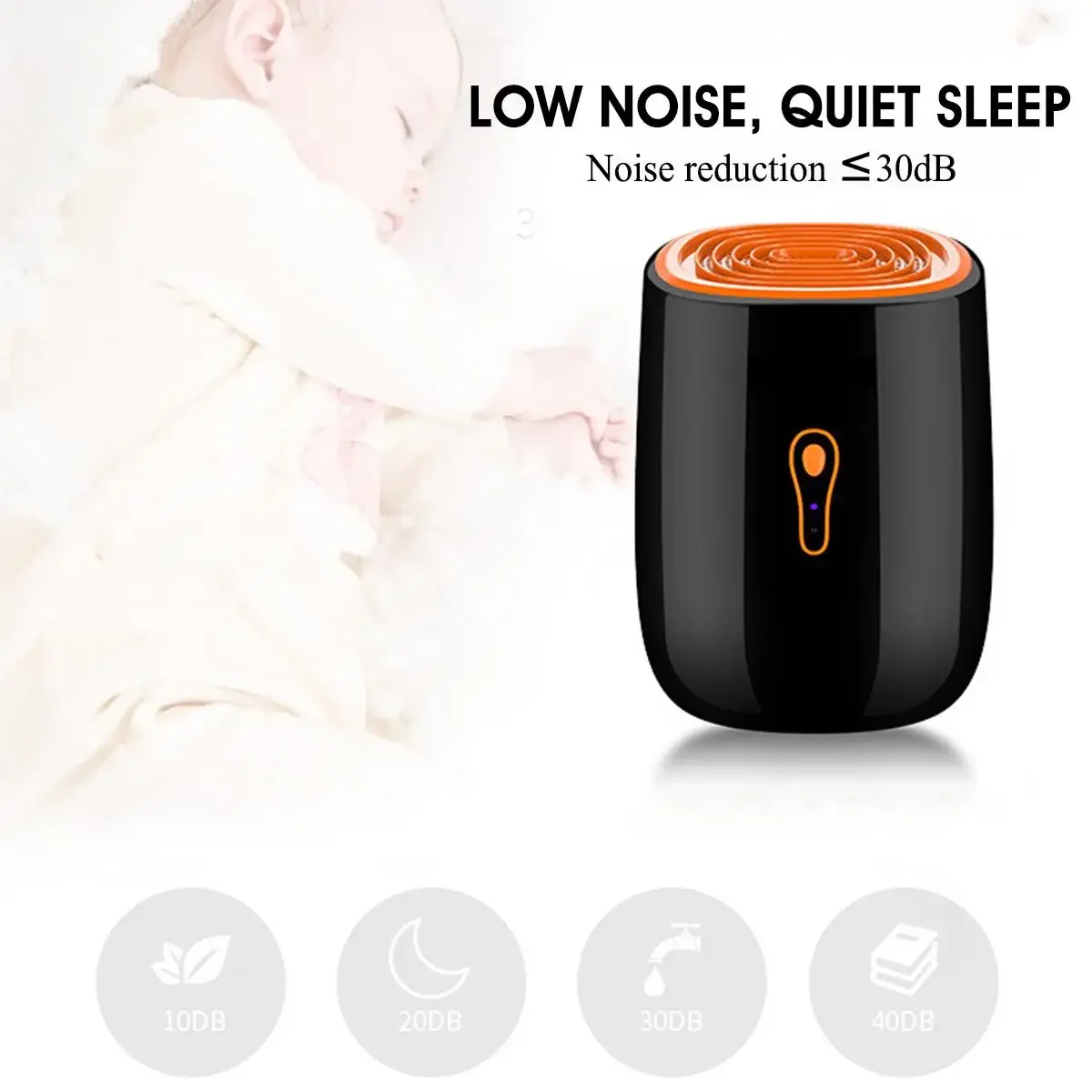 TINSOL New Air Dehumidifier 800ml Portable Dryer Low Noise Purification Anti-mold Cleaning Unit Portable Air Dryer Humidity