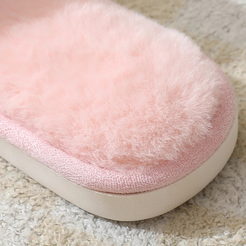 Women's Winter Open Toe House Slippers Fluffy Faux Fur Cross Strap Plush Slides Woman Solid Color Cozy Non Slip Indoor Slippers