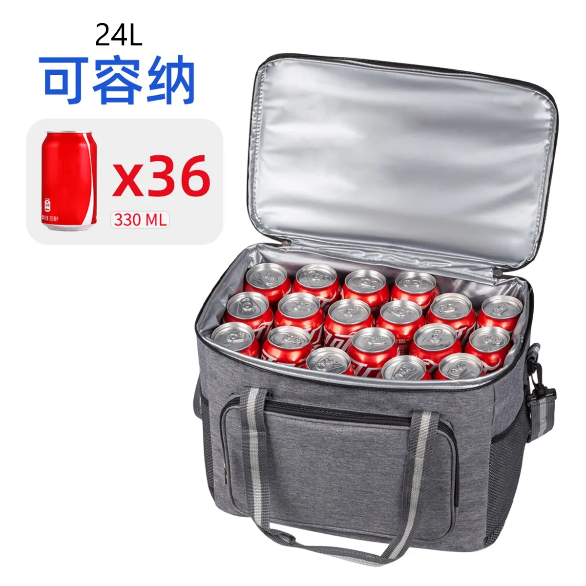 Large Insulated Thermal Bag Black Waterproof Leak-proof Thickened Handheld/Shoulder Carry Outdoor Picnic Lunch Bag