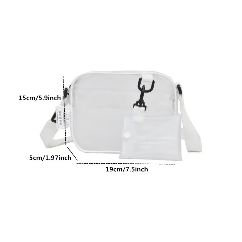 Casual PVC Transparent Bag Women Crossbody Bags Jelly Small Phone Bags Shoulder Bag Handbag Card Holder Transparent Ladies Purse