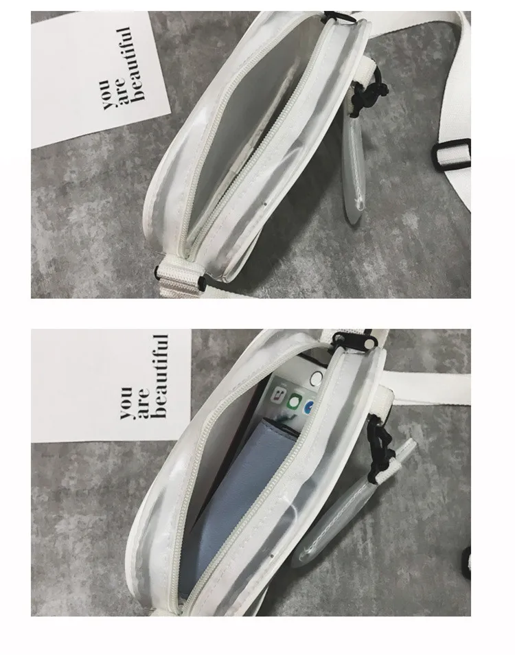 Casual PVC Transparent Bag Women Crossbody Bags Jelly Small Phone Bags Shoulder Bag Handbag Card Holder Transparent Ladies Purse