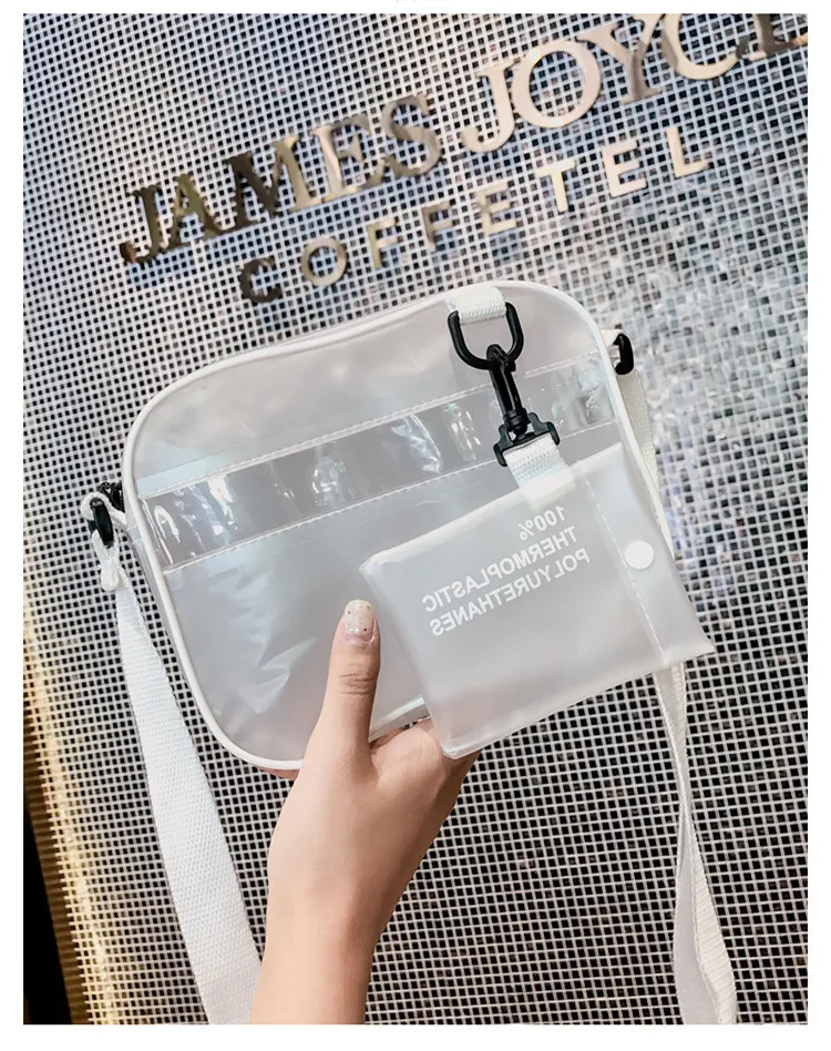 Casual PVC Transparent Bag Women Crossbody Bags Jelly Small Phone Bags Shoulder Bag Handbag Card Holder Transparent Ladies Purse