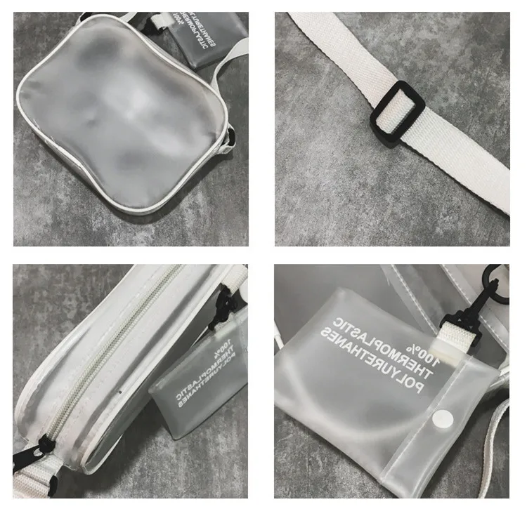 Casual PVC Transparent Bag Women Crossbody Bags Jelly Small Phone Bags Shoulder Bag Handbag Card Holder Transparent Ladies Purse