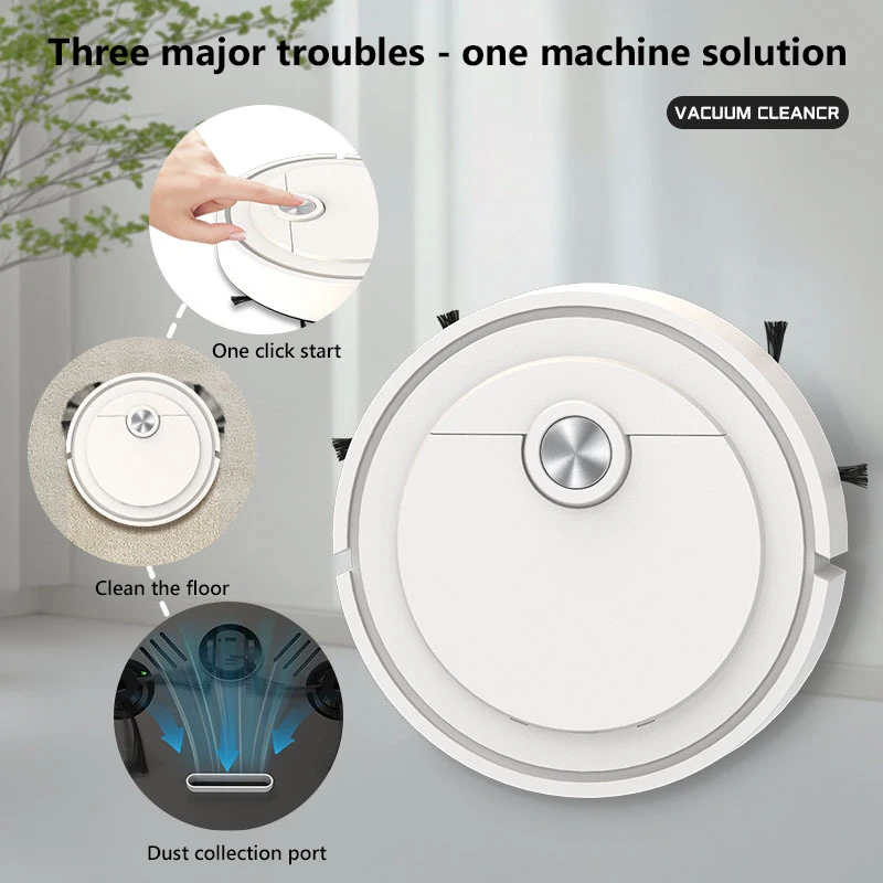 3 In 1 Sweeping and Vacuuming Wireless Vacuum Cleaner Smart Wireless Robot for Home Floor Washing Carpet Pet Hair 2025