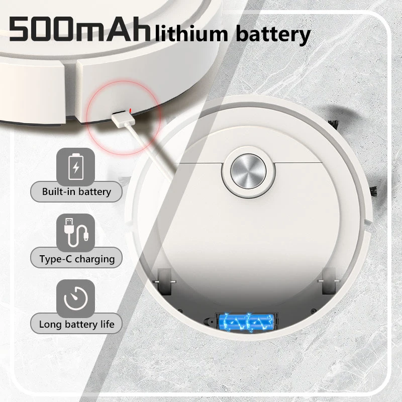 3 In 1 Sweeping and Vacuuming Wireless Vacuum Cleaner Smart Wireless Robot for Home Floor Washing Carpet Pet Hair 2025
