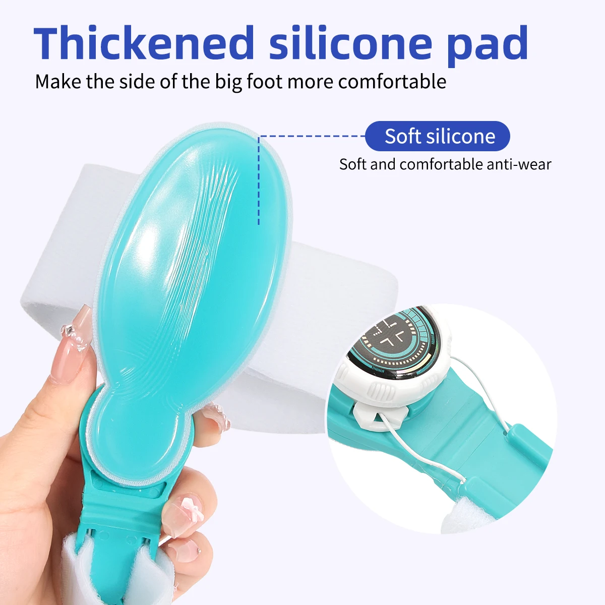 Day/Night Wearable Bunion Corrector - Adjustable Knob Design for Toe Overlapping & Big Toe Misalignment, Hallux Valgus Orthotic