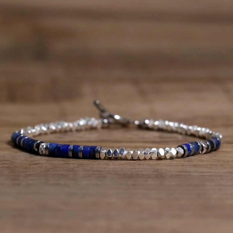 1 Pc Minimalist OT Clasp Stainless Steel Bracelet for Women Natural Stone Handmade Production Picasso Hematite Women Jewelry
