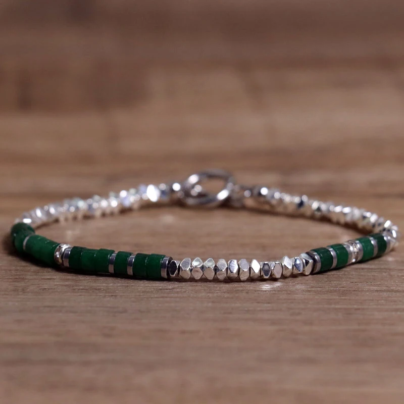1 Pc Minimalist OT Clasp Stainless Steel Bracelet for Women Natural Stone Handmade Production Picasso Hematite Women Jewelry