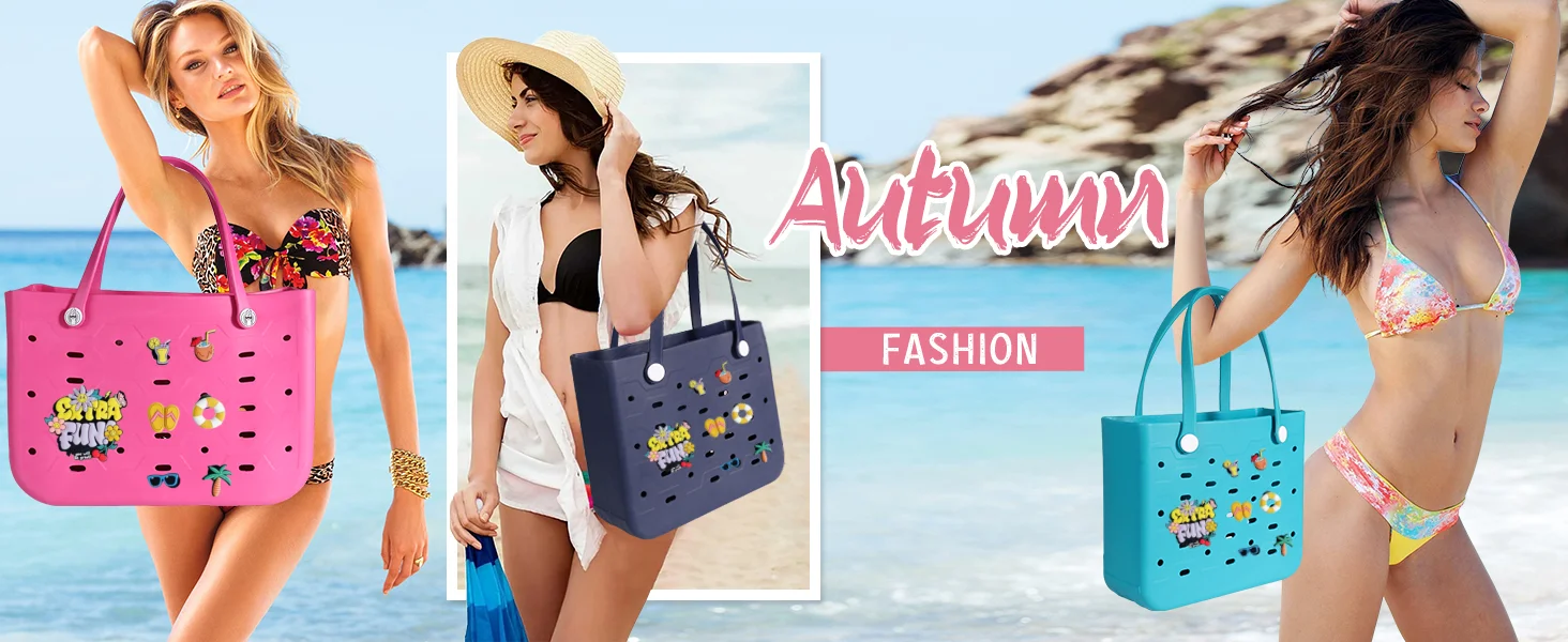 EVA Large Tote Bag Beach Storage 2 in 1 Waterproof Lightweight Travel Handbag for Women