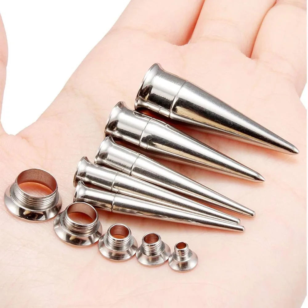 6G-00G 2 in 1 Set Ear Gauges Plugs Tunnels Taper Earrings Stretching Expander Kit Set for Women Men