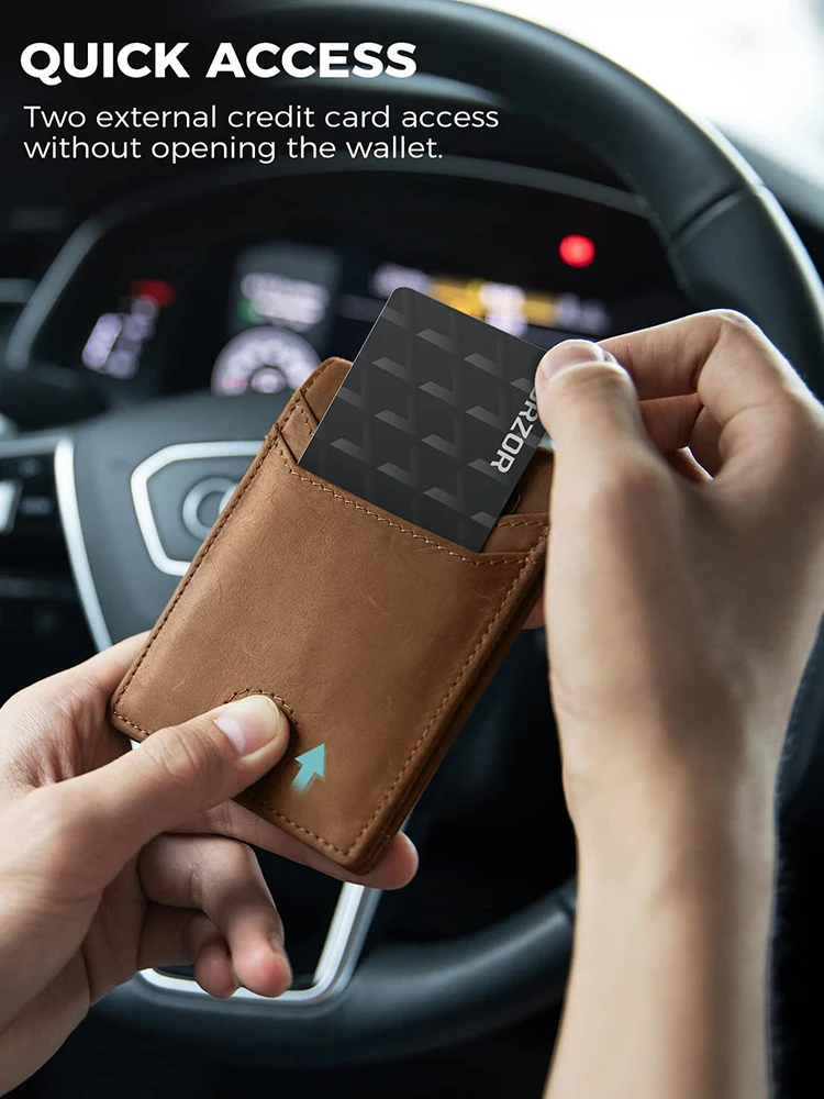 Retro Minimalist Men's AirTag Wallet RFID Blocking Wallet Multi Card Holder for Apple AirTag High Quality Genuine Leather Purse