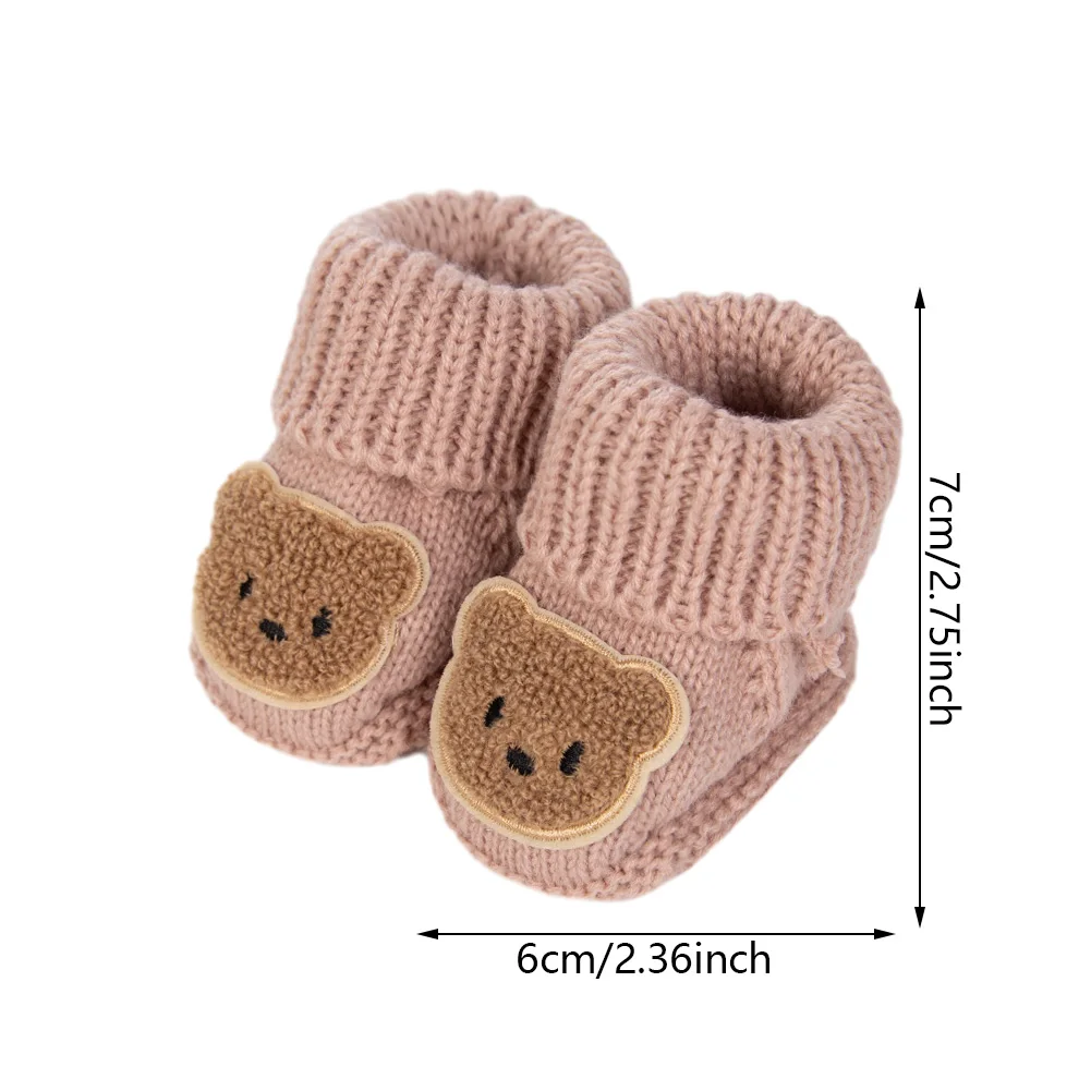 1Pair Cute Bear Newborn Baby Socks Autumn Winter Knitted Birthday Photography Props Boutique Infant Ankle Sock Toddler Stockings