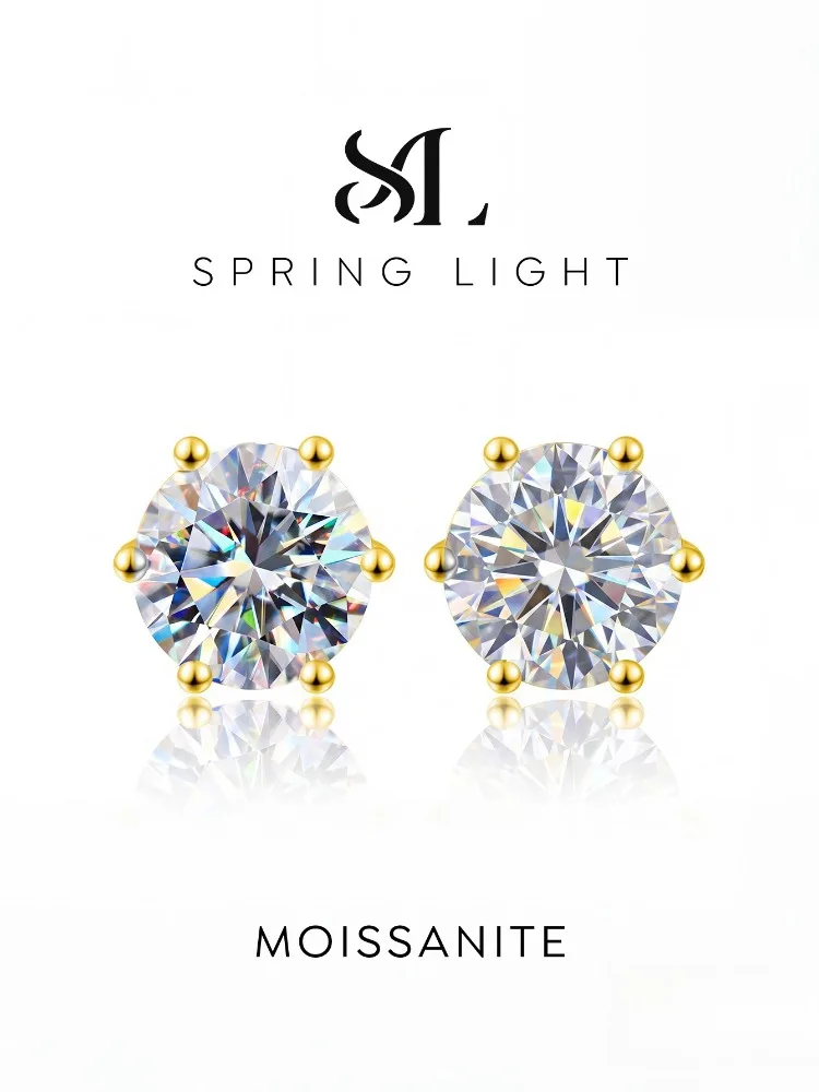 Classic Minimalist 0.5ct-2ct Certified Moissanite Stud Earrings Wedding Earrings 2022 Trend New Luxury Jewelry