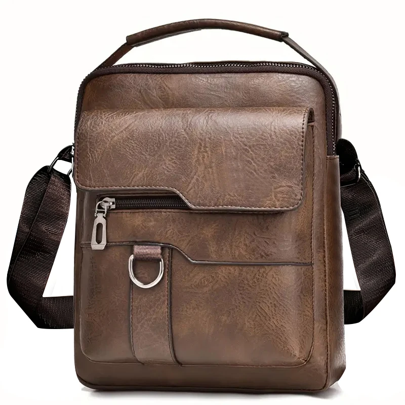 Neutral Style Shoulder Bag for Men and Women, Suitable for Business Travel and Work Pu Solid Color Crossbody Bag.