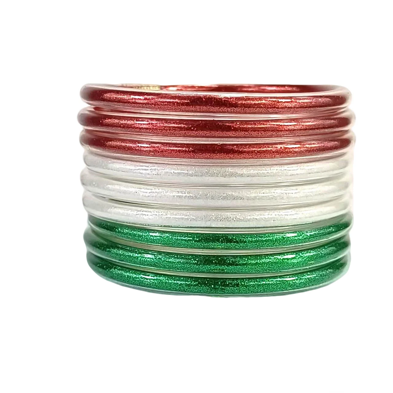 9-Piece Set of Women's Fashionable Colorful Glitter Jelly Buddha Bracelet Stacked Bracelet Set
