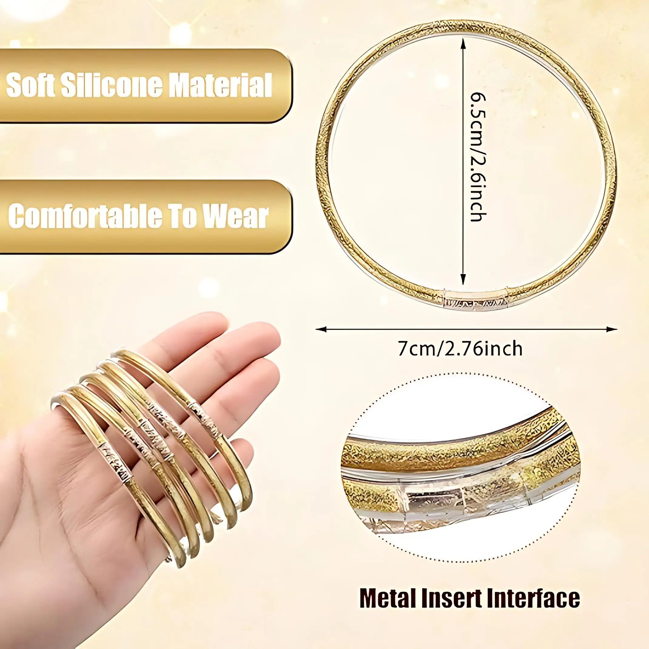 9-Piece Set of Women's Fashionable Colorful Glitter Jelly Buddha Bracelet Stacked Bracelet Set