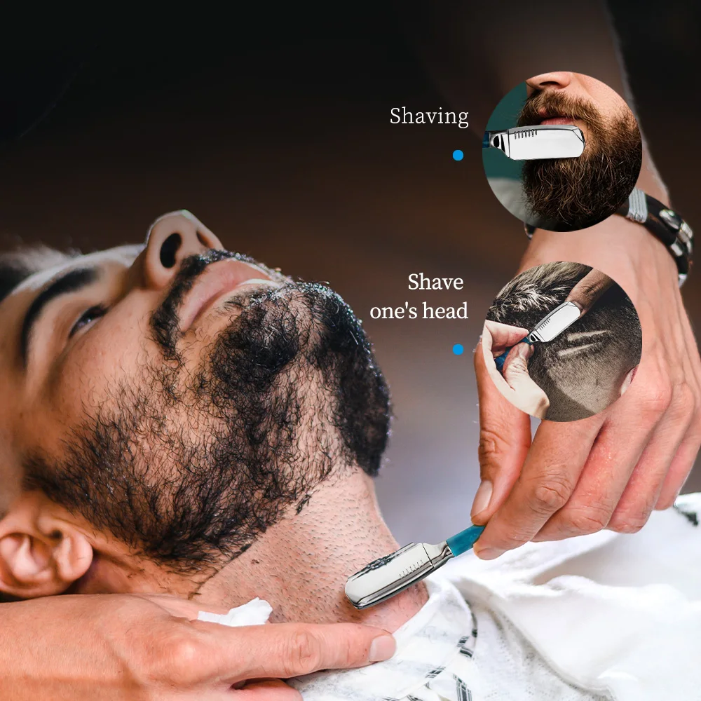 High-Quality Men's Razor, Vintage Manual Razor, Made of Resin and Zinc Alloy, Suitable for Both Men and Women, for Eyebrow Shaping, Beard Trimming, and Neck Shaving, for Home and Professional Use, Professional Hairdressing Tool |   Metal Surface |   Blades Not Included, Valentine's Day, Halloween, Christmas Gifts