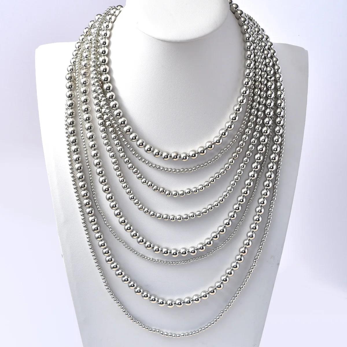 Vintage Imitation Pearl Choker Necklace Art Deco Flapper Accessories for Women White Multi-layer Imitation Pearl Necklaces