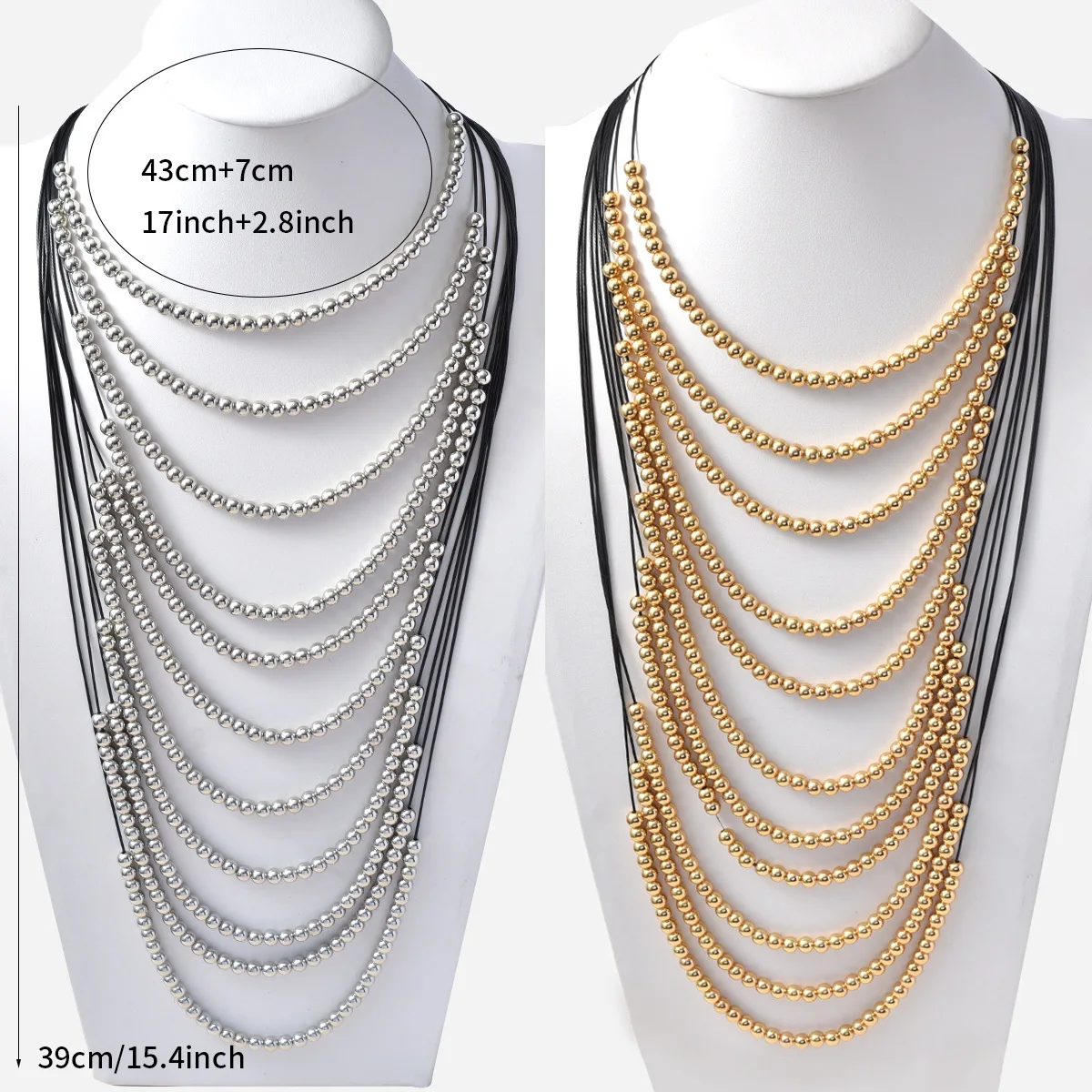 Vintage Imitation Pearl Choker Necklace Art Deco Flapper Accessories for Women White Multi-layer Imitation Pearl Necklaces