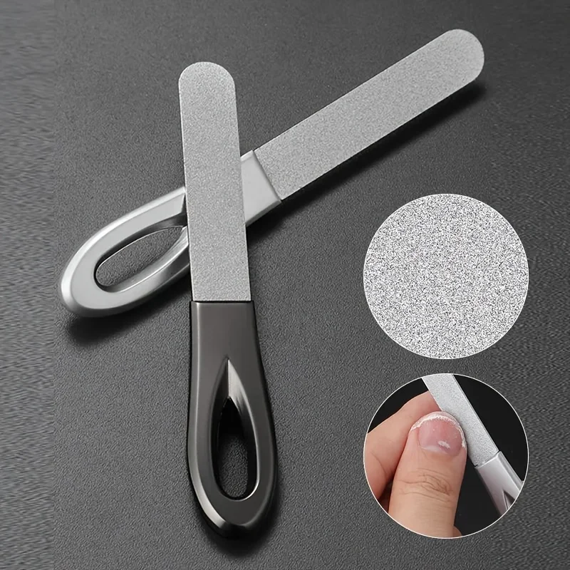 Stainless Steel Diamond Grit Nail File, Durable and Hypoallergenic, for Finger and Toe Nails, Perfect for Hard and Thick Nails