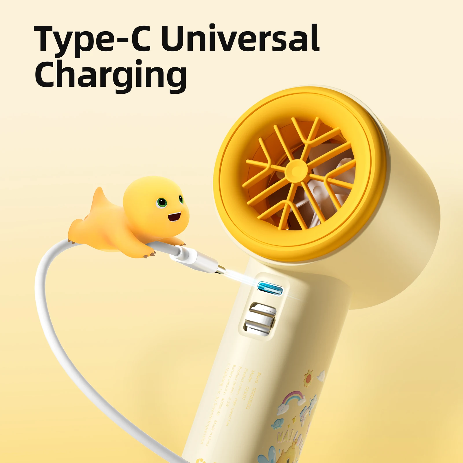 GOOJODOQ Nailoong GFS001 4000 mAh Turbo Jet Mini High Speed Rechargeable Fan Handheld Portable Strong Wind 100 Gear