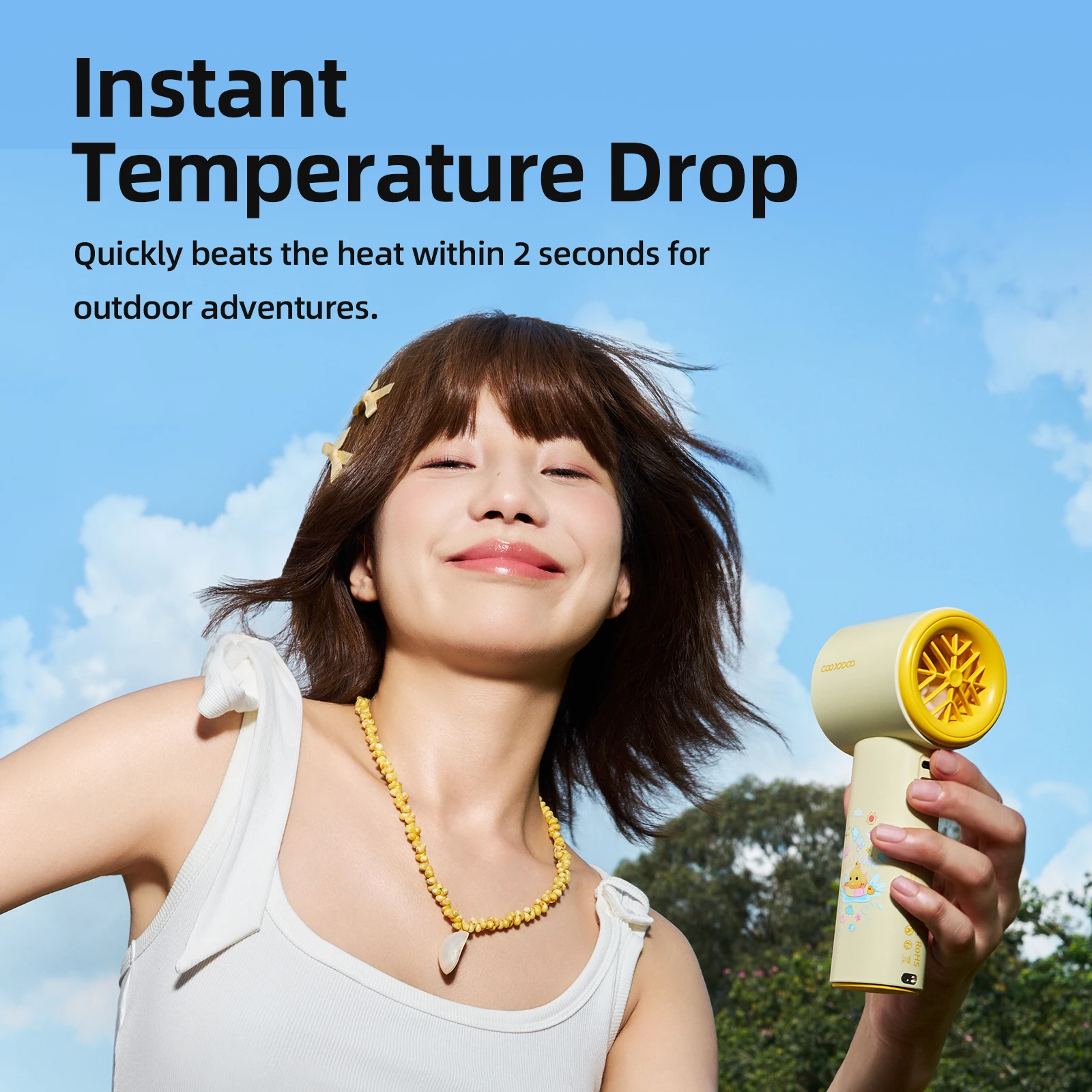 GOOJODOQ Nailoong GFS001 4000 mAh Turbo Jet Mini High Speed Rechargeable Fan Handheld Portable Strong Wind 100 Gear