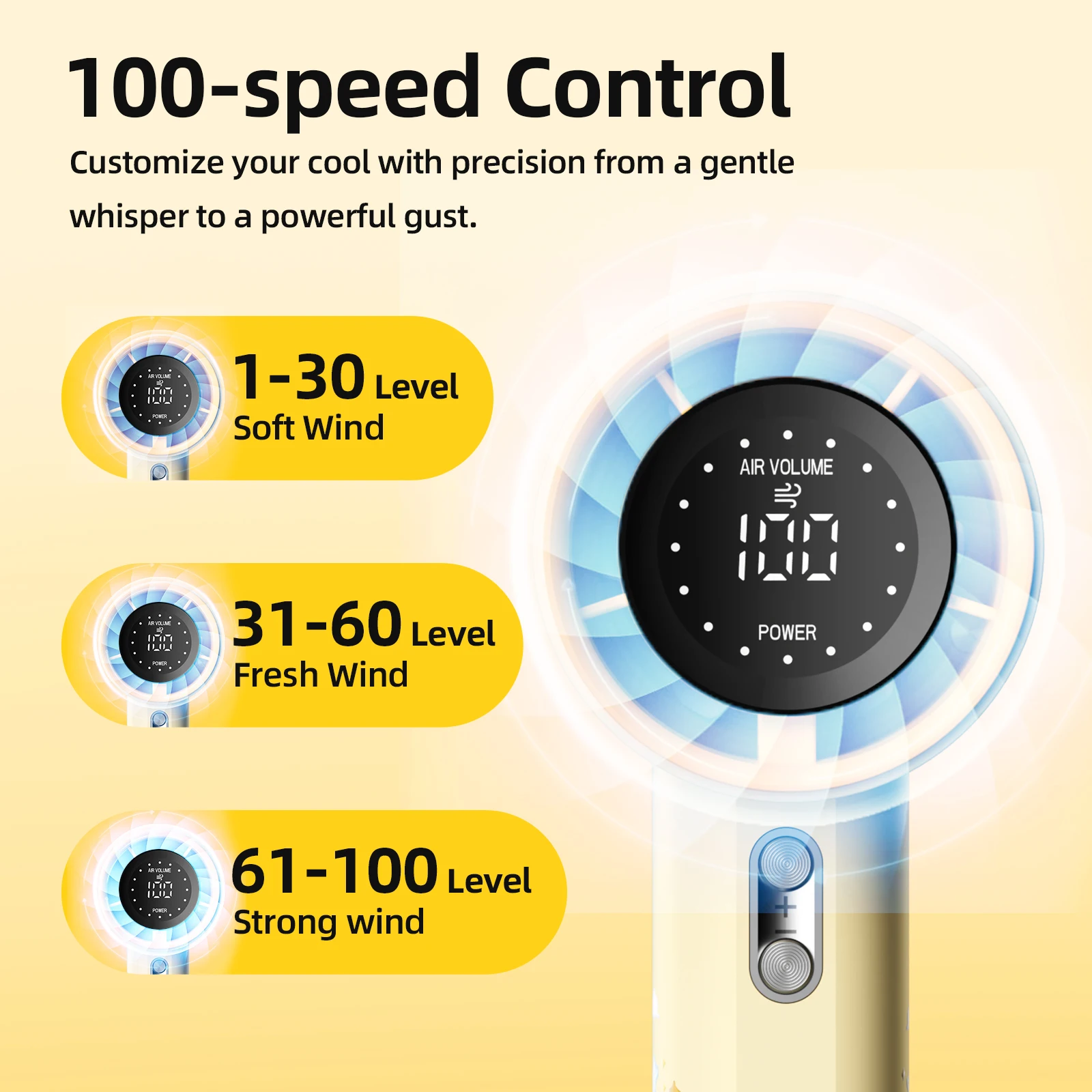 GOOJODOQ Nailoong GFS001 4000 mAh Turbo Jet Mini High Speed Rechargeable Fan Handheld Portable Strong Wind 100 Gear