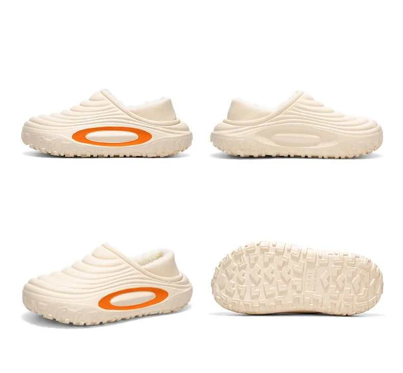 Men's and Women's New Waterproof Indoor and Outdoor Thickened Autumn and Winter Cotton Slippers, Non-Slip, Wear-Resistant, Warm