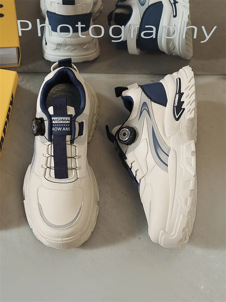 2025 Autumn New Men's Versatile High-Top Trendy Thick-Soled Running Shoes Breathable Casual Trendy Shoes