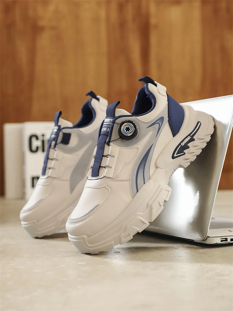 2025 Autumn New Men's Versatile High-Top Trendy Thick-Soled Running Shoes Breathable Casual Trendy Shoes