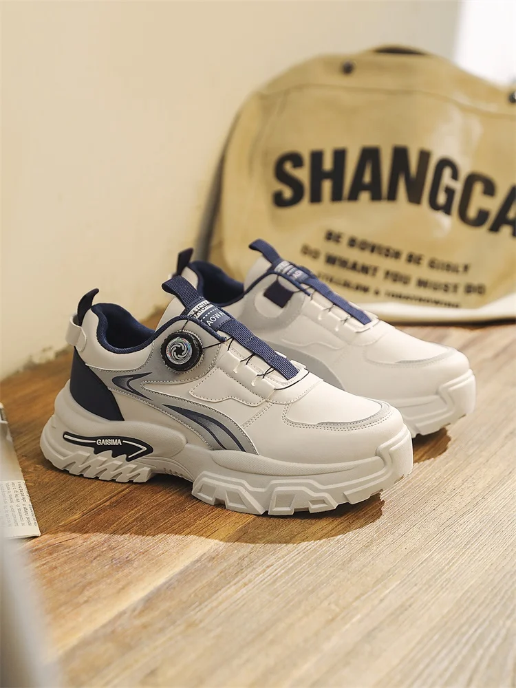 2025 Autumn New Men's Versatile High-Top Trendy Thick-Soled Running Shoes Breathable Casual Trendy Shoes