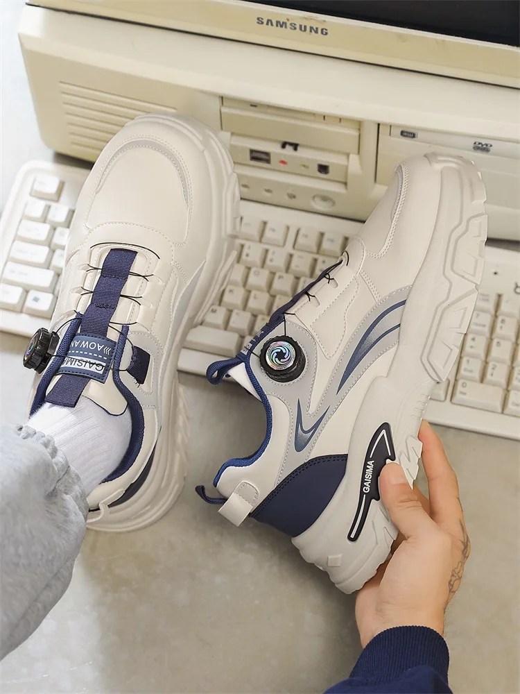 2025 Autumn New Men's Versatile High-Top Trendy Thick-Soled Running Shoes Breathable Casual Trendy Shoes