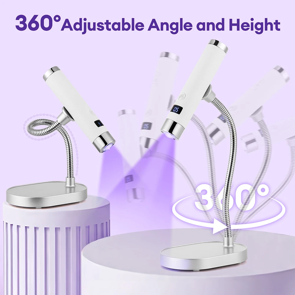 Auto-Sensing Handheld Nail Dryer Smart Sensor Nail Gel Curing Desk Nail Lamp Portable Gel Nails Fast Drying UV LED Light Pen