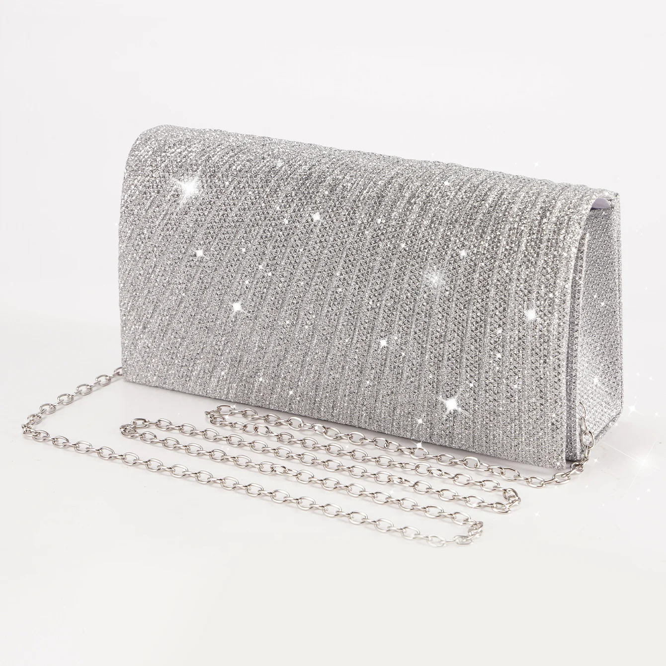 Women's Evening Shoulder Bag Bridal Clutch Party Prom Wedding Envelope Handbag Glitter Shiny Purses Sling Dating Dressy Bag