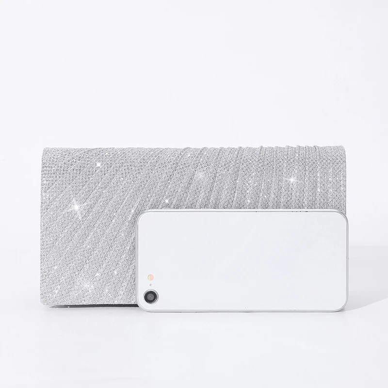 Women's Evening Shoulder Bag Bridal Clutch Party Prom Wedding Envelope Handbag Glitter Shiny Purses Sling Dating Dressy Bag
