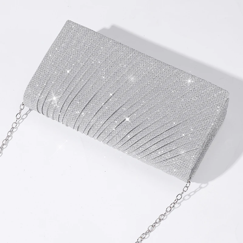 Women's Evening Shoulder Bag Bridal Clutch Party Prom Wedding Envelope Handbag Glitter Shiny Purses Sling Dating Dressy Bag