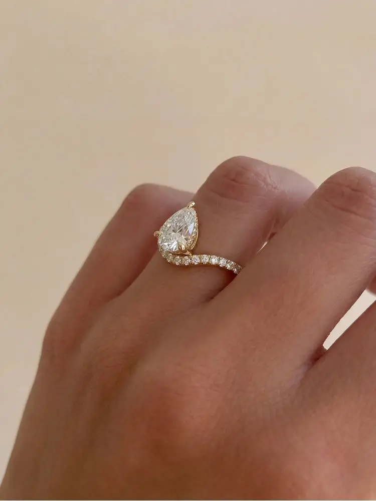 925 Sterling Silver Gorgeous V Shaped Marquise Zircon Ring For Women Engagement Wedding Luxury High Quality Fine Jewelry