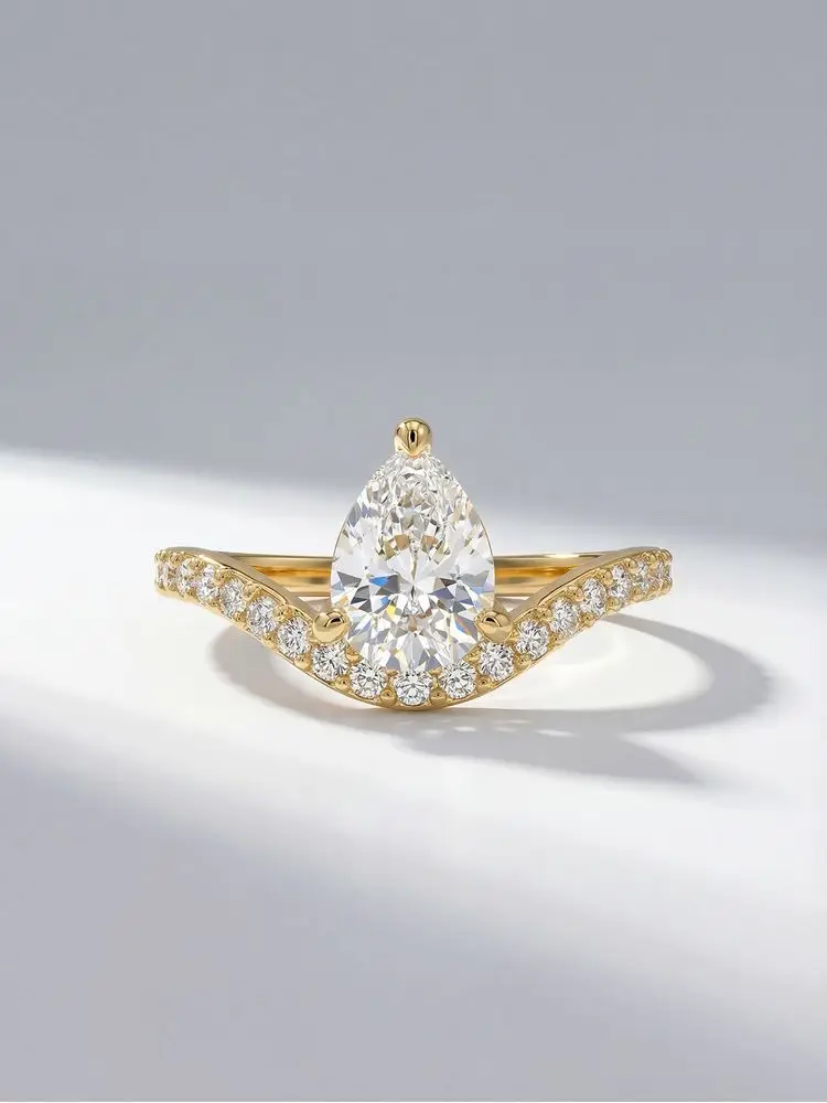 925 Sterling Silver Gorgeous V Shaped Marquise Zircon Ring For Women Engagement Wedding Luxury High Quality Fine Jewelry