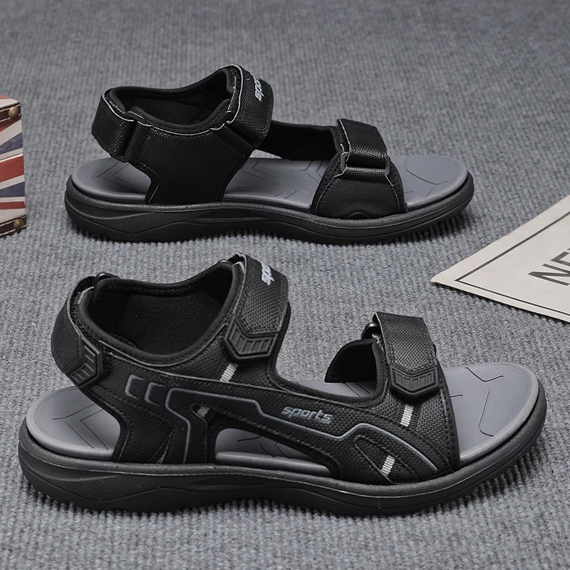 Outdoor Men's Sandals Casual Anti-Slip Soft Bottom Hiking Beach Flat Shoes Summer Open-Toe Brathable Walking Sandials