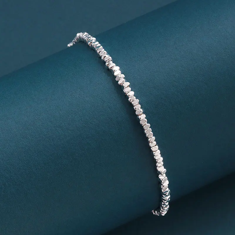 925 Sterling Silver Irregular Chain Ball Hand Bracelets For Women Elegant Vintage Party Jewelry Party Jewellery Argent 925