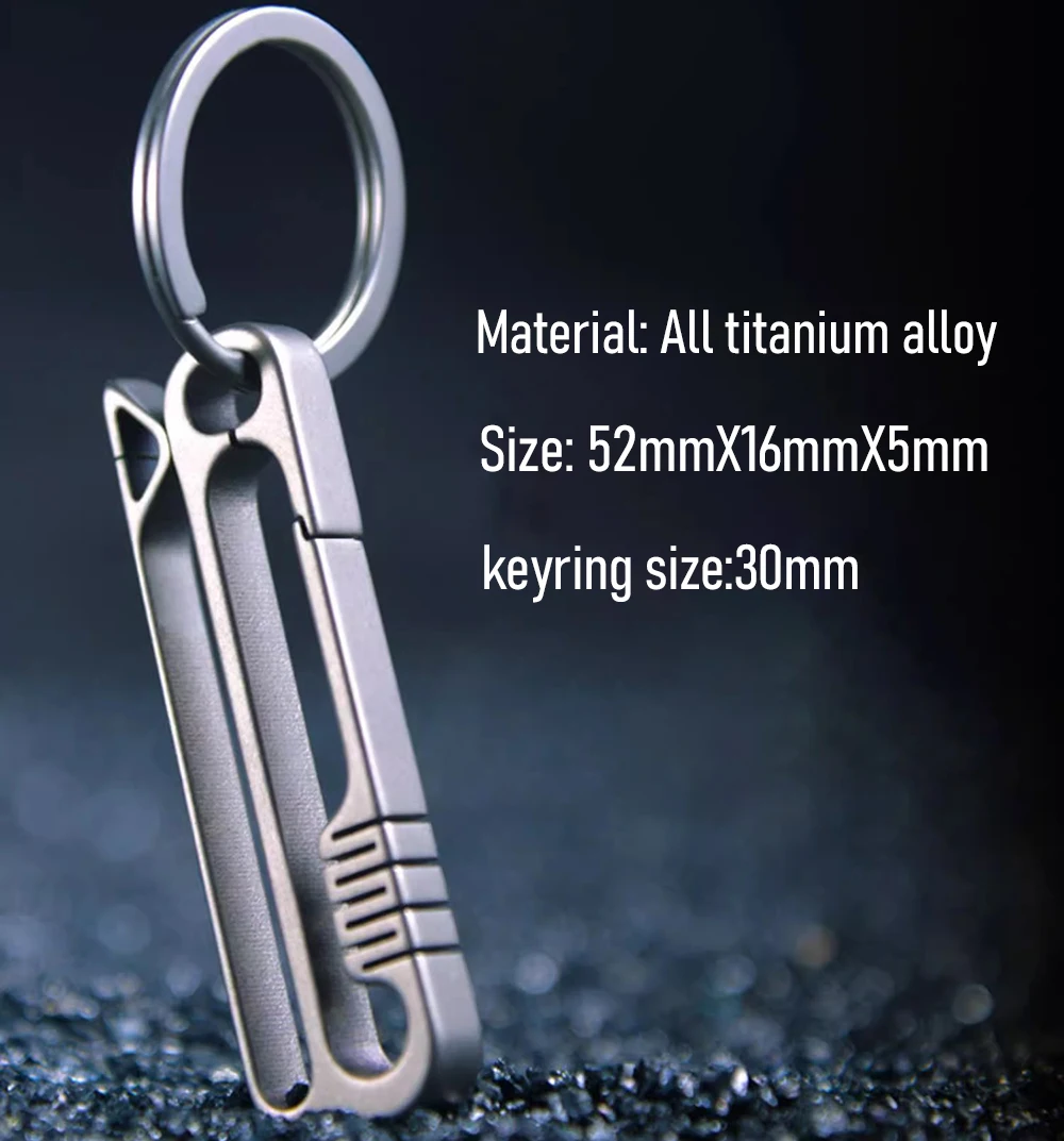 Titanium Keychain Durable Belt Car Key Holder Ring Hanging Buckle Lightweight Carbiner EDC for Male Key Chain Father's Day Gift