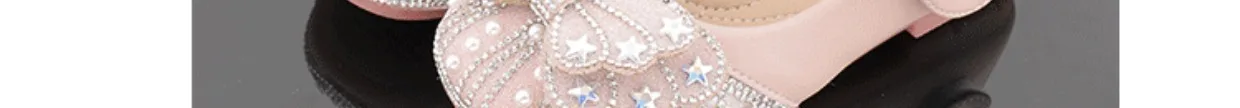2026  Princess Crystal Shoes New Girls Single Shoes Frozen Rhinestones Shoes Performance Party Shoes