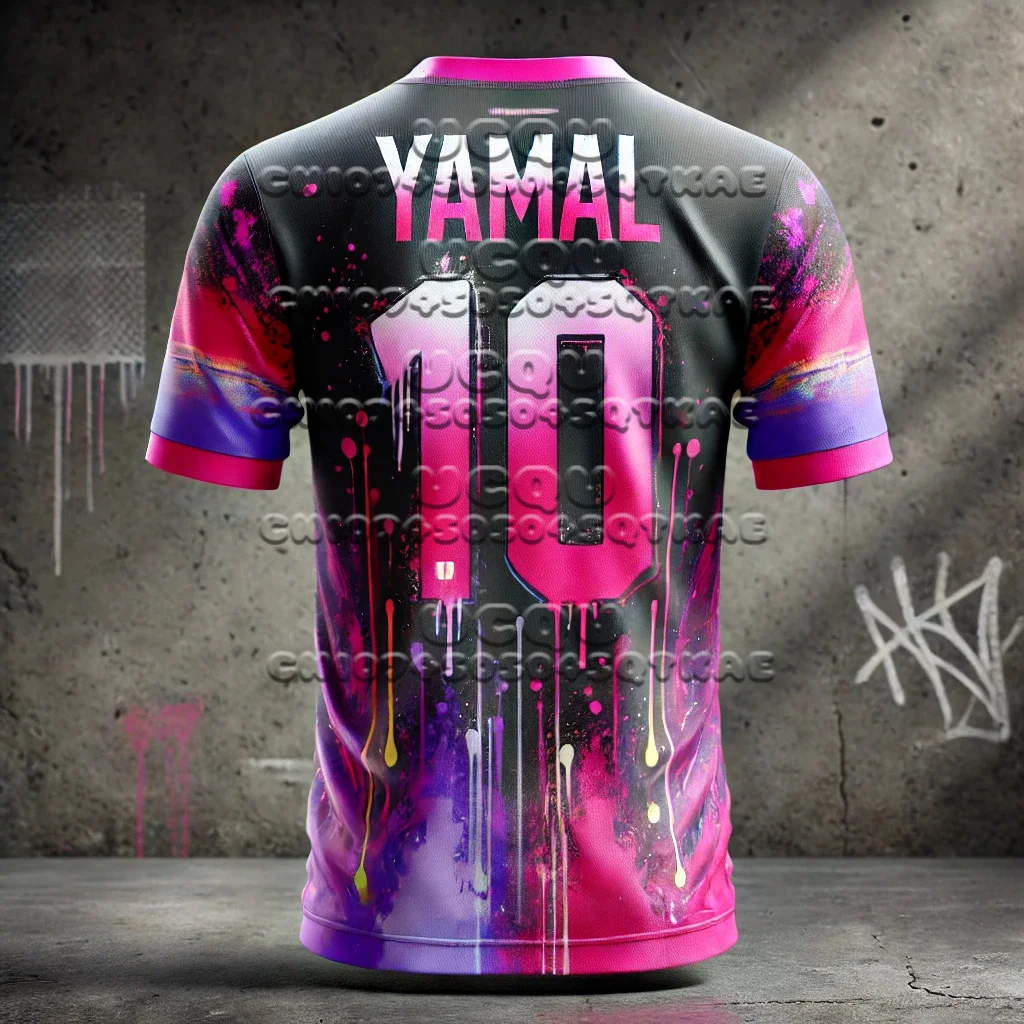AI Designed Sports Tops New Kids T-shirt Graffiti Style Specially Football Superstar Yamal No.10 3D Printed Tee Men's T-shirts
