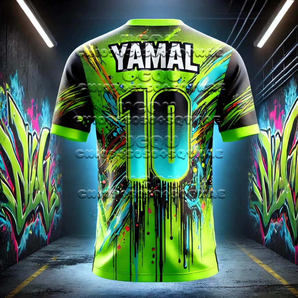 AI Designed Sports Tops New Kids T-shirt Graffiti Style Specially Football Superstar Yamal No.10 3D Printed Tee Men's T-shirts