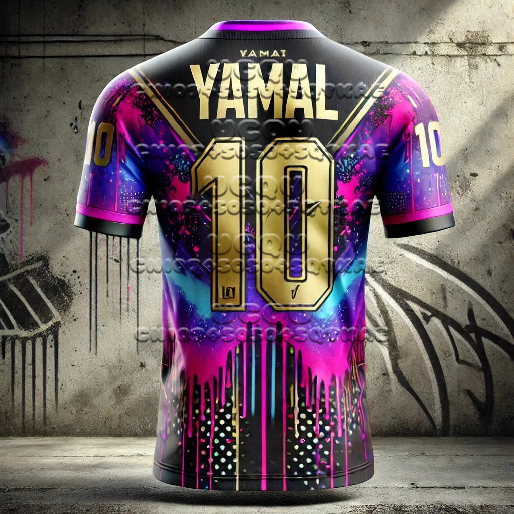 AI Designed Sports Tops New Kids T-shirt Graffiti Style Specially Football Superstar Yamal No.10 3D Printed Tee Men's T-shirts