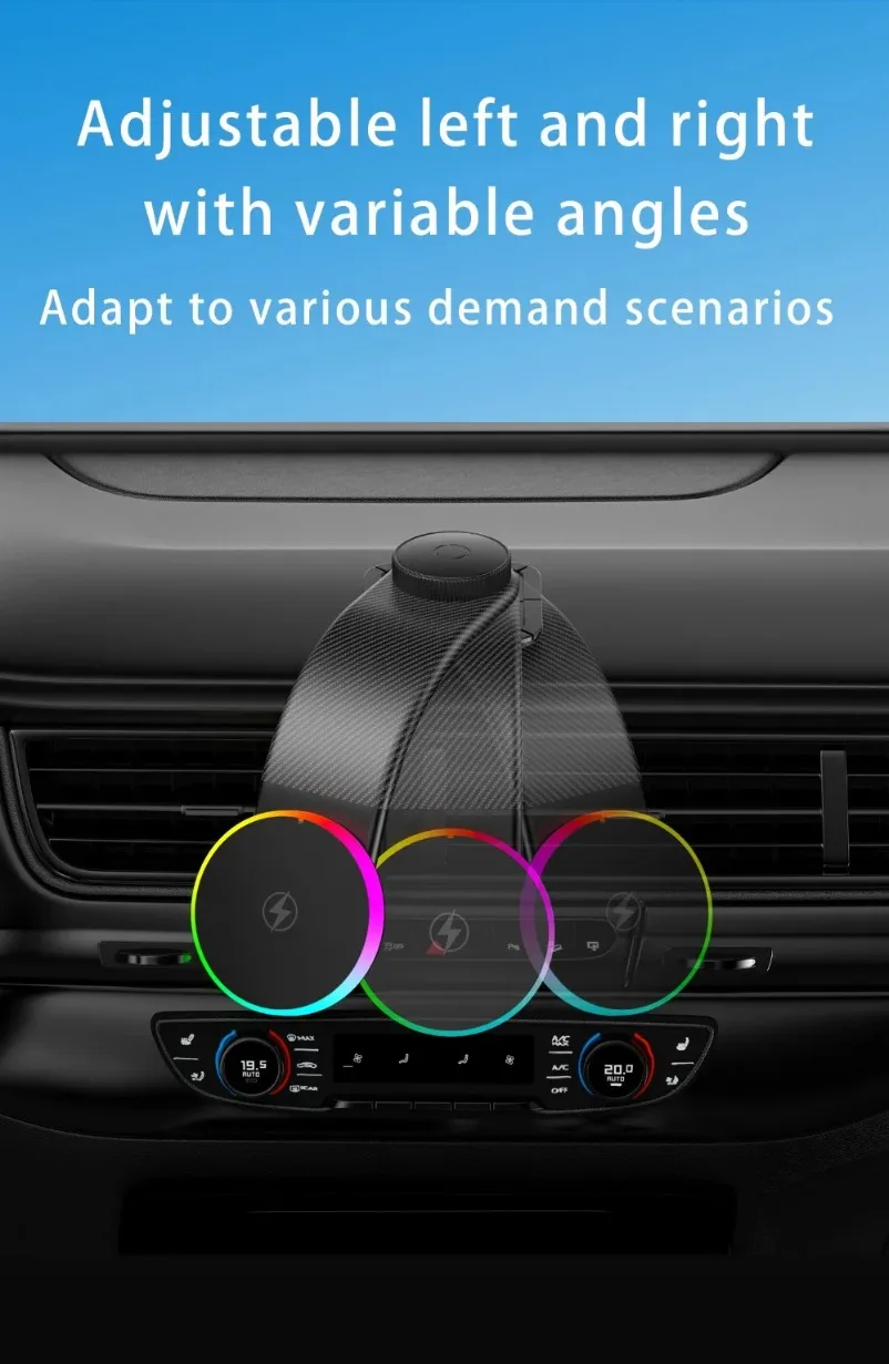 Dashboard Self-adhesive Car Magnetic 15W Wireless Charger Phone Holder Stand For iPhone 17 Samsung Xiaomi Fast Charging Station