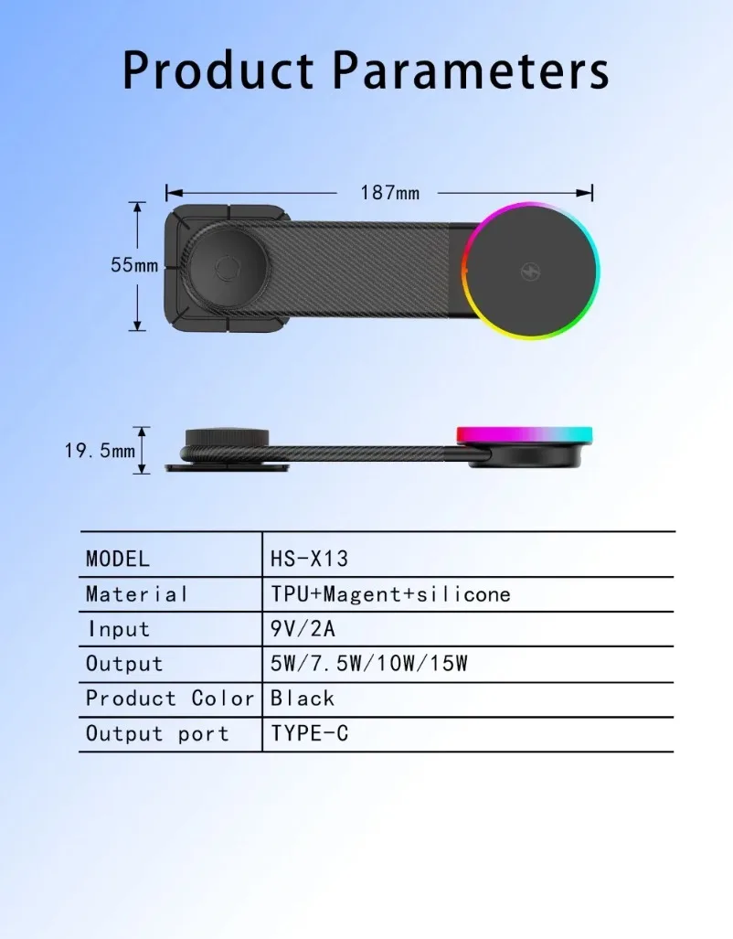 Dashboard Self-adhesive Car Magnetic 15W Wireless Charger Phone Holder Stand For iPhone 17 Samsung Xiaomi Fast Charging Station